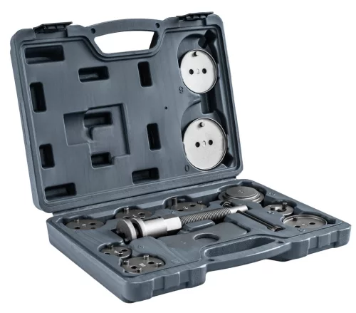 Fékdugattyú-visszatekerő készlet 12 részes, 11 adapterrel, mágneses véggel, kofferben, PM-ZWT-12T – Powermat (PM1530)