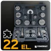 Fékdugattyú-visszatekerő készlet 22 részes, jobb- és balmenetes préssel, 20 adapterrel, PM-ZWT-22T – Powermat (PM1531)