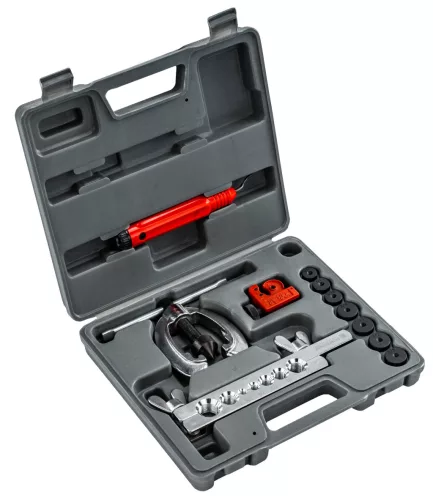 Fékcső-peremező készlet 11 részes, Y-prés, 45°-os tüske, 7 matrica 3/16"–5/8", PM-ZZPH-11T – Powermat (PM1533)