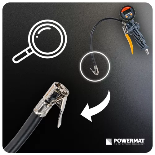 Keréktöltő pisztoly digitális nyomásmérővel, 12 bar, 1/4", PM-PDPM-1T – Powermat (PM1542)
