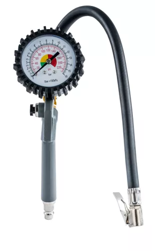 Keréktöltő pisztoly nyomásmérő órával 75 mm, 12 bar, 1/4", PM-PDPM-2T – Powermat (PM1543)
