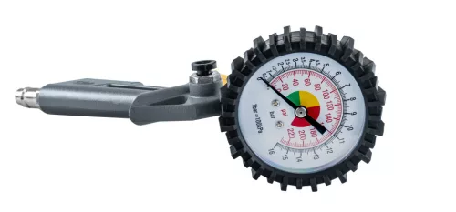 Keréktöltő pisztoly nyomásmérő órával 75 mm, 12 bar, 1/4", PM-PDPM-2T – Powermat (PM1543)