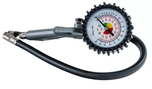 Keréktöltő pisztoly nyomásmérő órával 75 mm, 12 bar, 1/4", PM-PDPM-2T – Powermat (PM1543)