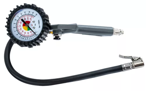 Keréktöltő pisztoly nyomásmérő órával 75 mm, 12 bar, 1/4", PM-PDPM-2T – Powermat (PM1543)