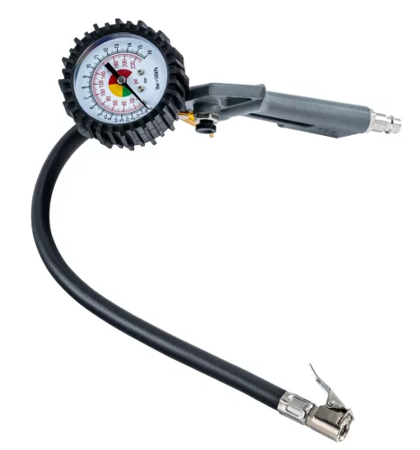 Keréktöltő pisztoly nyomásmérő órával 75 mm, 12 bar, 1/4", PM-PDPM-2T – Powermat (PM1543)