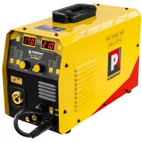   Hegesztő inverter MIG/MAG, FLUX, MMA, TIG Lift 210 A, 230 V, szinergikus, kettős LCD, PM-PAS-210L – Powermat (PM1544)
