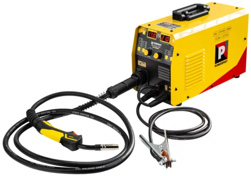 Hegesztő inverter MIG/MAG, FLUX, MMA, TIG Lift 210 A, 230 V, szinergikus, kettős LCD, PM-PAS-210L – Powermat (PM1544)