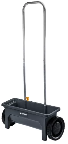 Kézi szóró- és vetőkocsi 12 l, 46 cm szórásszélesség, 10 fokozat, PM-SRO-12T – Powermat (PM1546)