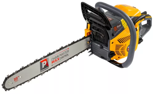 Benzines láncfűrész 55 cm³, 6 LE, 45 cm-es vezetőlemezzel, rezgéscsillapítással, PM-PSP-6HP-PRO – Powermat (PM1548)