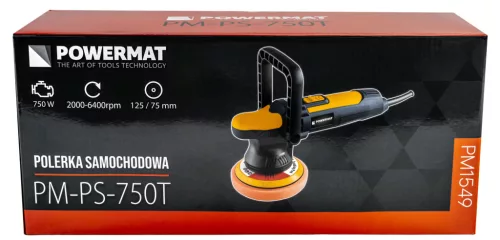 Autópolírozó gép 750 W, 125/75 mm, excenteres, fordulatszám-szabályzós, PM-PS-750T – Powermat (PM1549)