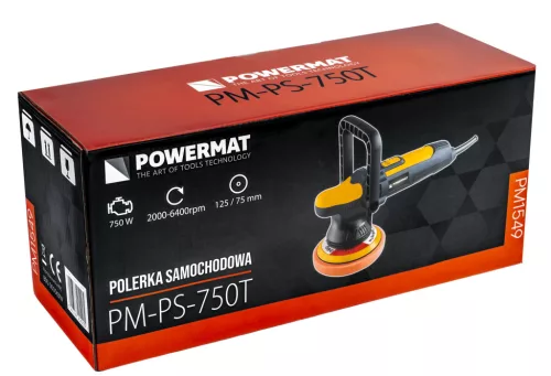 Autópolírozó gép 750 W, 125/75 mm, excenteres, fordulatszám-szabályzós, PM-PS-750T – Powermat (PM1549)