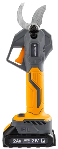 Akkus metszőolló 30 mm, 21 V, 2 × 2 Ah, szénkefe nélküli motor, LCD, kofferben, PM-SA-21V-2AM – Powermat (PM1550)