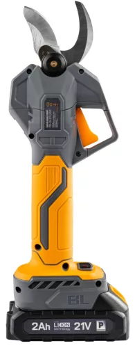 Akkus metszőolló 30 mm, 21 V, 2 × 2 Ah, szénkefe nélküli motor, LCD, kofferben, PM-SA-21V-2AM – Powermat (PM1550)