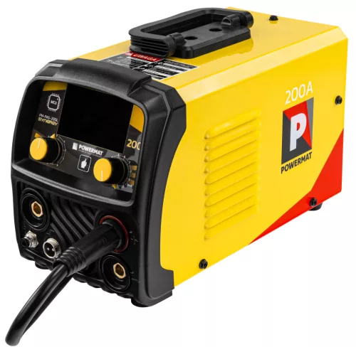 Inverteres hegesztőgép MIG/MAG, MMA, TIG Lift, 200 A, 230 V, szinergikus, PM-PAS-200L – Powermat (PM1556)