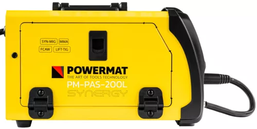 Inverteres hegesztőgép MIG/MAG, MMA, TIG Lift, 200 A, 230 V, szinergikus, PM-PAS-200L – Powermat (PM1556)