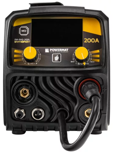 Inverteres hegesztőgép MIG/MAG, MMA, TIG Lift, 200 A, 230 V, szinergikus, PM-PAS-200L – Powermat (PM1556)