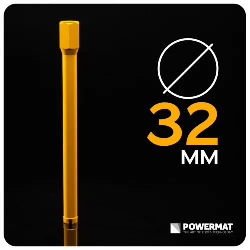 Gyémánt fúrókorona betonhoz 32 × 450 mm, 1 1/4" UNC, 4 szegmens, vizes, PM-DWK-32x450M – Powermat (PM1557)