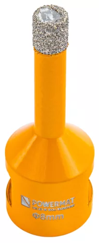 Gyémánt lyukfúró gres lapokhoz 8 mm, M14, száraz/nedves, PM-DWK-8M14M – Powermat (PM1567)