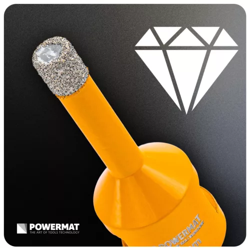 Gyémánt lyukfúró gres lapokhoz 8 mm, M14, száraz/nedves, PM-DWK-8M14M – Powermat (PM1567)
