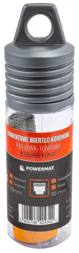 Gyémánt lyukfúró gres lapokhoz 10 mm, M14, száraz/nedves, PM-DWK-10M14M – Powermat (PM1568)