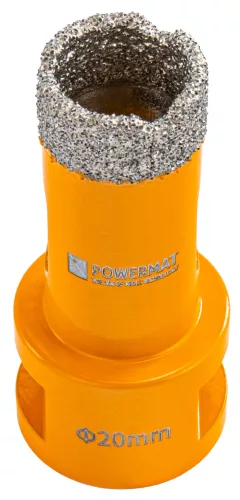 Gyémánt lyukfúró gres lapokhoz 20 mm, M14, száraz/nedves, PM-DWK-20M14M – Powermat (PM1570)