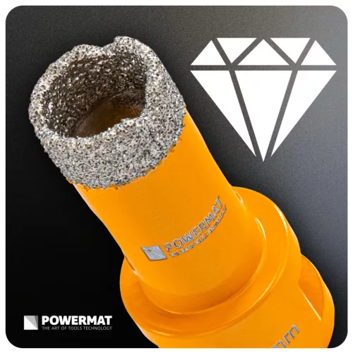 Gyémánt lyukfúró gres lapokhoz 20 mm, M14, száraz/nedves, PM-DWK-20M14M – Powermat (PM1570)