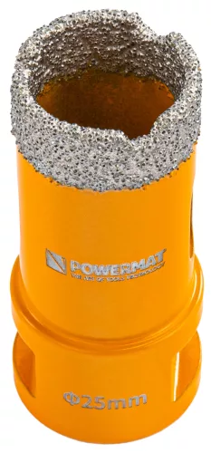 Gyémánt lyukfúró gres lapokhoz 25 mm, M14, száraz/nedves, PM-DWK-25M14M – Powermat (PM1571)
