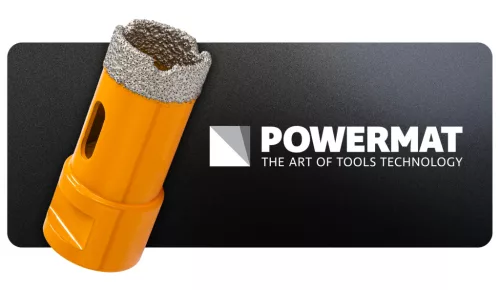 Gyémánt lyukfúró gres lapokhoz 25 mm, M14, száraz/nedves, PM-DWK-25M14M – Powermat (PM1571)