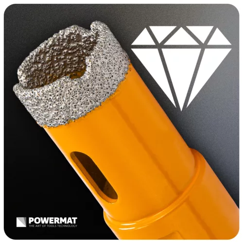 Gyémánt lyukfúró gres lapokhoz 25 mm, M14, száraz/nedves, PM-DWK-25M14M – Powermat (PM1571)