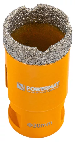 Gyémánt lyukfúró gres lapokhoz 30 mm, M14, száraz/nedves, PM-DWK-30M14M – Powermat (PM1572)