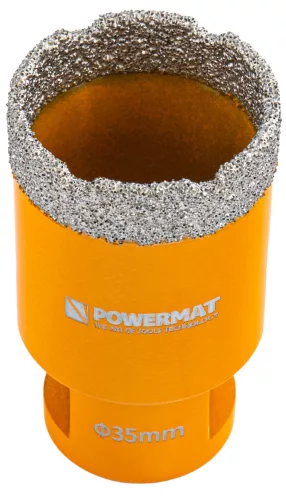 Gyémánt lyukfúró gres lapokhoz 35 mm, M14, száraz/nedves, PM-DWK-35M14M – Powermat (PM1573)