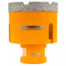   Gyémánt lyukfúró gres lapokhoz 50 mm, M14, száraz/nedves, PM-DWK-50M14M – Powermat (PM1576)