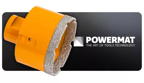 Gyémánt lyukfúró gres lapokhoz 60 mm, M14, száraz/nedves, PM-DWK-60M14M – Powermat (PM1577)