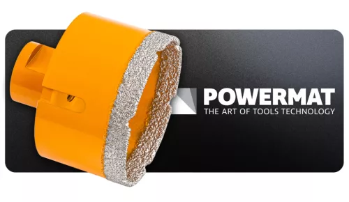 Gyémánt lyukfúró gres lapokhoz 65 mm, M14, száraz/nedves, PM-DWK-65M14M – Powermat (PM1578)