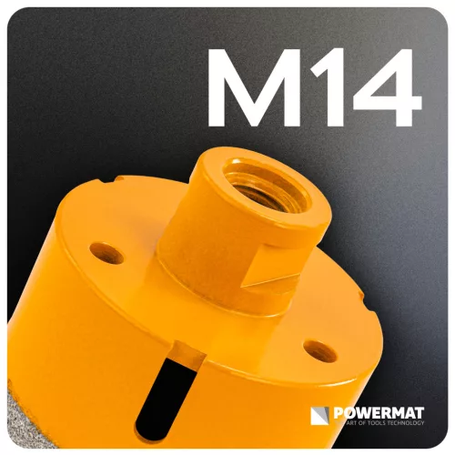 Gyémánt lyukfúró gres lapokhoz 68 mm, M14, száraz/nedves, PM-DWK-68M14M – Powermat (PM1579)