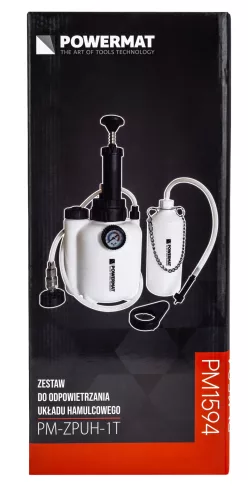 Féklégtelenítő és fékfolyadék-cserélő készlet, kézi pumpás, 3 l + 1 l, PM-ZPUH-1T – Powermat (PM1594)