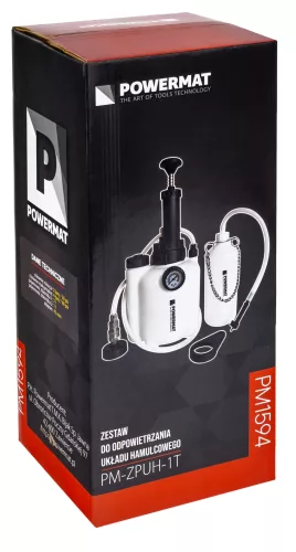 Féklégtelenítő és fékfolyadék-cserélő készlet, kézi pumpás, 3 l + 1 l, PM-ZPUH-1T – Powermat (PM1594)