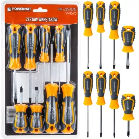  Csavarhúzó készlet 8 részes, mágneses heggyel, CrV, PM-ZW-8ZN – Powermat (PM1596)