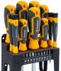 Csavarhúzó és bit készlet 21 részes, mágneses heggyel, állvánnyal, CrV, PM-ZW-21ZN – Powermat (PM1597)
