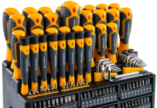 Precíziós csavarhúzó készlet 132 részes, 108 bittel, CrV, dobozban, PM-ZW-132ZN – Powermat (PM1598)