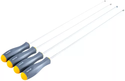 Extra hosszú csavarhúzó készlet 4 részes, 450 mm, mágneses heggyel, CrV, PM-ZW-4ZN – Powermat (PM1602)