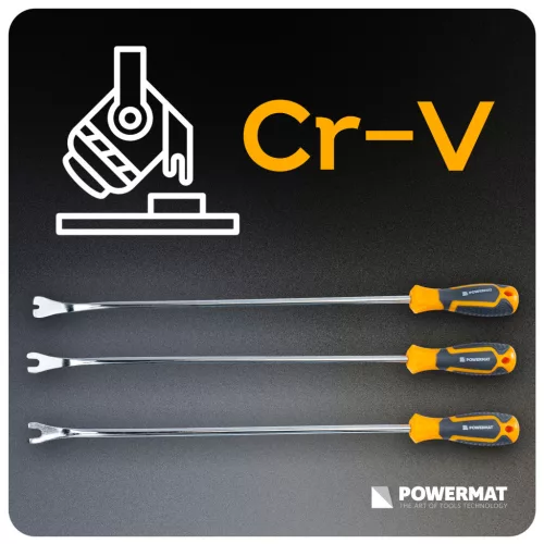 Kárpitbontó feszítővas készlet 6 részes, U és V véggel, 235/485 mm, PM-ZSTS-6ZN – Powermat (PM1603)