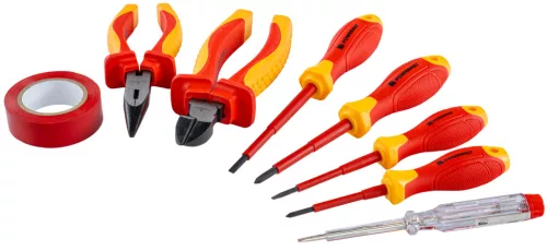 Szigetelt villanyszerelő szerszámkészlet 1000 V, VDE, 8 részes, tokban, PM-ZW-8ZI – Powermat (PM1604)