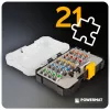 Bitkészlet 21 részes, mágneses bittartóval 60 mm, S2 acél, 1/4", PM-ZB-21ZN – Powermat (PM1609)