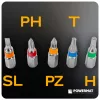 Bitkészlet 21 részes, mágneses bittartóval 60 mm, S2 acél, 1/4", PM-ZB-21ZN – Powermat (PM1609)
