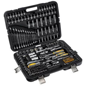   Dugókulcs készlet 216 részes, 1/2", 3/8" és 1/4", CrV, kofferben, PM-ZKNB-216SU-PRO – Powermat (PM1613)