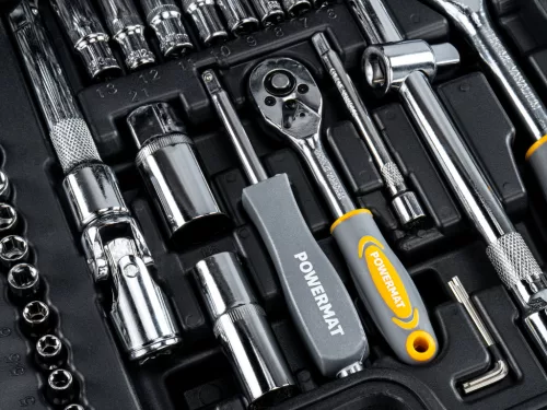 Dugókulcs készlet 108 részes, 1/2" és 1/4", CrV, kofferben, PM-ZKNB-108SU – Powermat (PM1614)