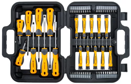 Csavarhúzó és bit készlet 58 részes, precíziós csavarhúzókkal, CrV, kofferben, PM-ZW-58ZN – Powermat (PM1615)