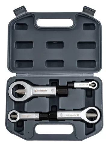 Anyaroppantó készlet 4 részes, 9–27 mm, CrV, kofferben, PM-ZPDN-4T – Powermat (PM1616)