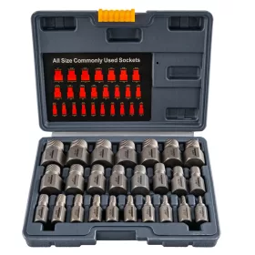   Csavarkiszedő készlet 25 részes, 1/8"–7/8", 42CrMo acél, kofferben, PM-ZWDS-25T – Powermat (PM1618)